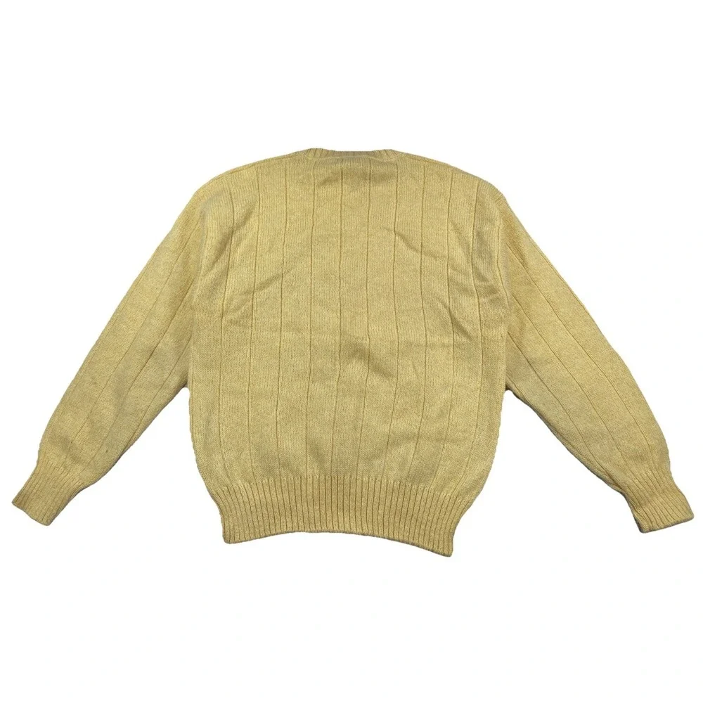 Vintage Lord Jeff The Baggy Shag Wool Mohair Sweater Yellow Size XL (Holes)